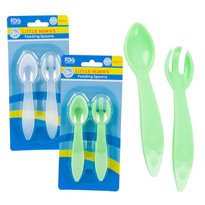little mimos 2pc fork and spoon set- 2 assortments -- 48 per case