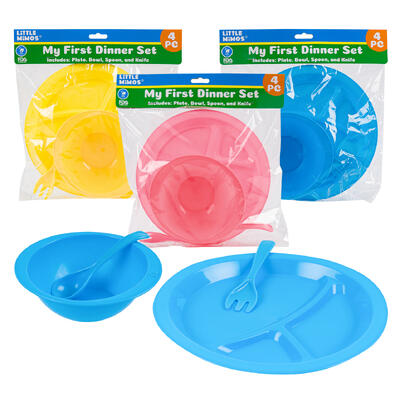 little mimos 4pc feeding set w spoon and fork -- 48 per case