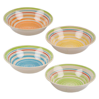 hand painted bowl- 9 - 4 assorted colors -- 24 per case