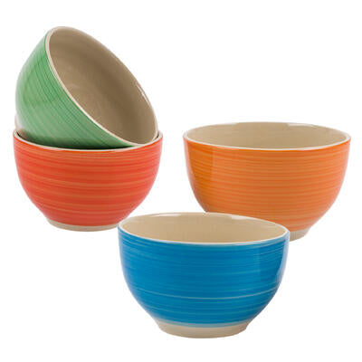 stoneware bowl- 6 - 4 assorted colors -- 24 per case