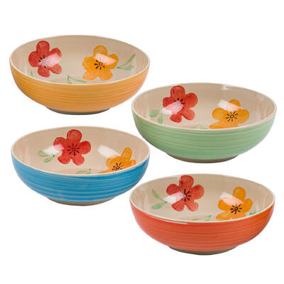 stoneware bowl- 9 - 4 assorted colors -- 24 per case