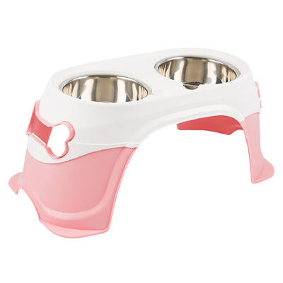 pet food feeder- 18.5 l- pink and white -- 10 per case