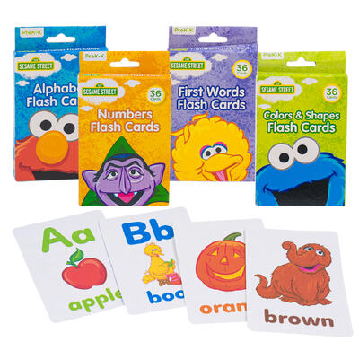 sesame street 36ct pre k educational flash cards -- 24 per case
