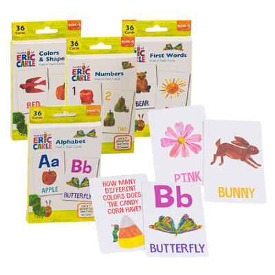 eric carle 36ct pre k educational flash cards -- 24 per case