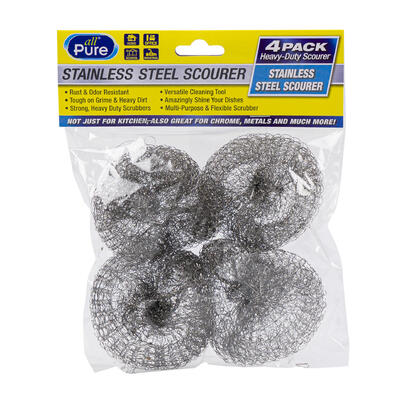all pure 4pc mesh metal scourer -- 48 per case