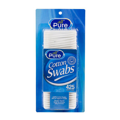all pure 425ct plastic cotton swabs -- 48 per case