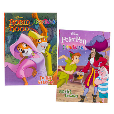 disney robin hood and peter pan 64pg coloring book -- 36 per case