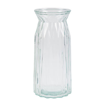 glass vase- 9.5 h- clear -- 12 per case