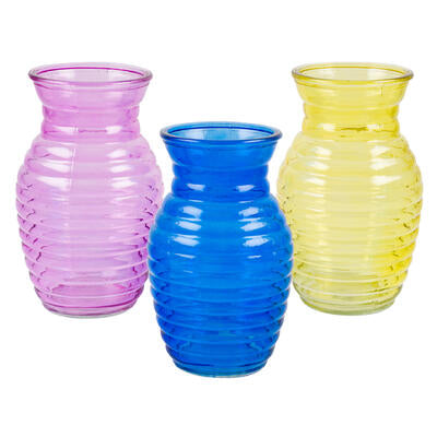 glass vase- 7.5 h- 3 assortments -- 12 per case