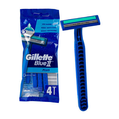 gillette 4pk blue ii razor -- 120 per case