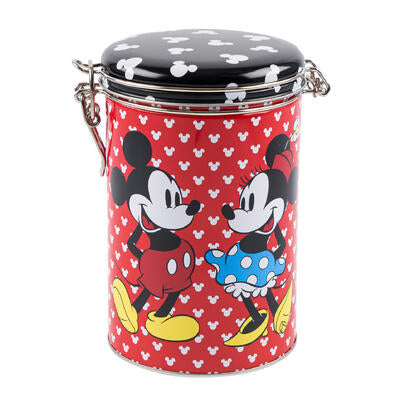 mickey and minnie round canister w top- 6 h -- 12 per case