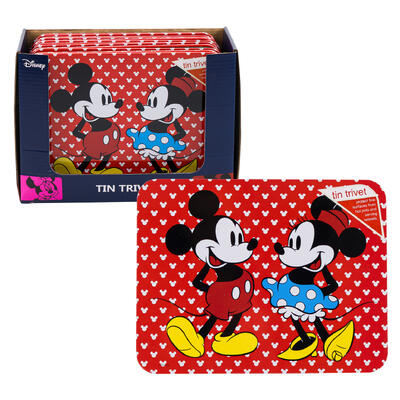 mickey and minnie square tin trivet- 8 -- 12 per case