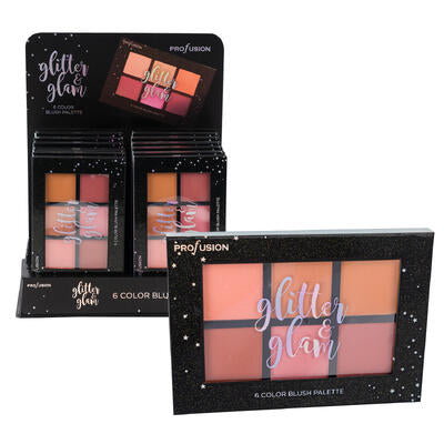 profusion 6 shades blush make- up palette -- 12 per case