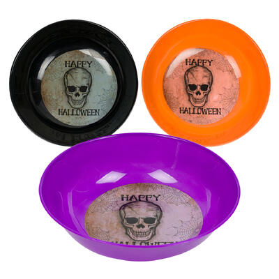 halloween ghost bowl- 11 - 3 assorted colors -- 48 per case