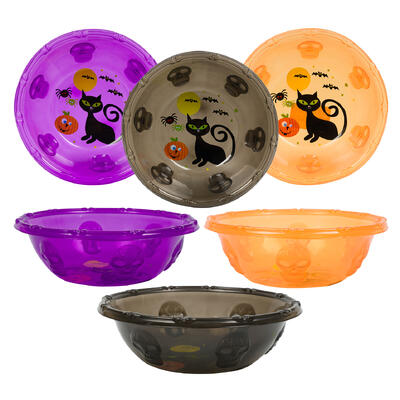halloween black cat skull bowl- 12 -- 24 per case