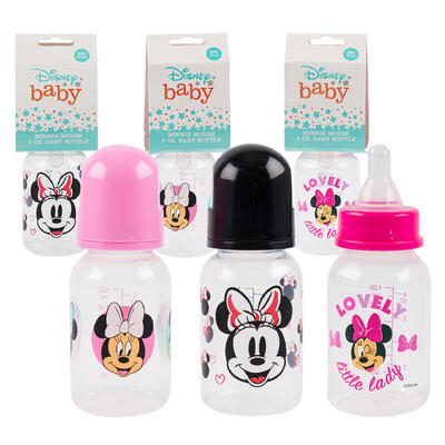 minnie mouse bottles- 5oz- 3 assorted colors -- 36 per case