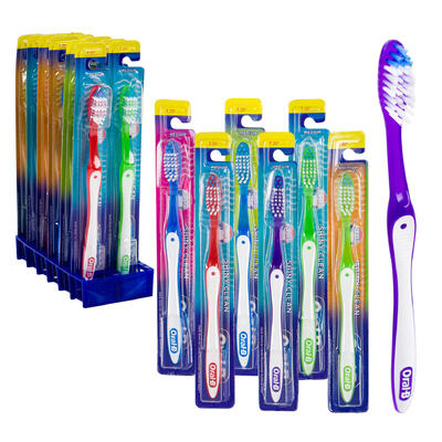 oral-b shiny clean toothbrush- assorted colors -- 96 per case