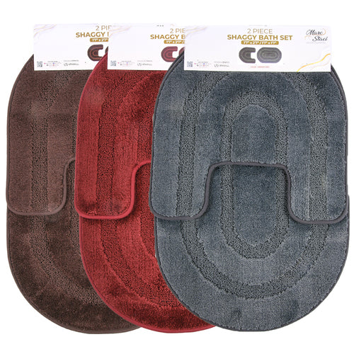 oval bath mat set 2 cps asst clr -- 6 per case