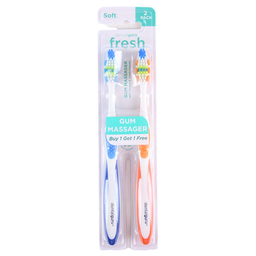 dentalguru fresh gum massager toohbrush 2 pk -- 24 per case