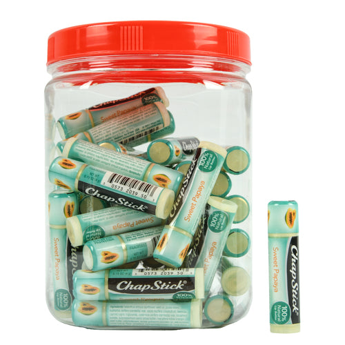 chapstick papaya flavor in plastic jar -- 48 per box