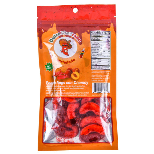 peach rings chile chamoy dulce mexicano -- 12 per case