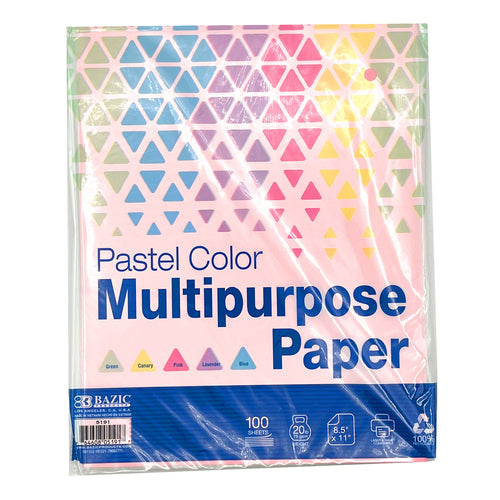 multipurpose paper pastel color 100 sheets 5191 -- 12 per case