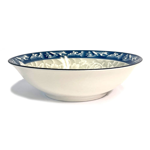 ceramic large wide bowl w floral design -- 50 per case