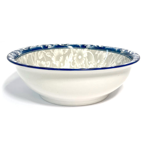 ceramic large heavy bowl w floral design -- 20 per case