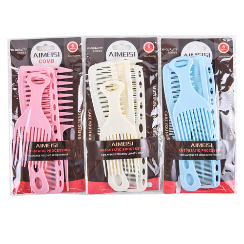 hair comb 6pc set asst size -- 12 per box