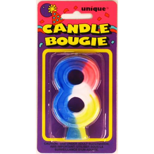 unique #350-8 / numeric candles -  -- 6 per box