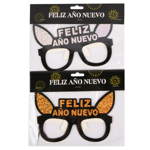 hn new year glass rabbit style feliz ano nuevo -- 12 per box