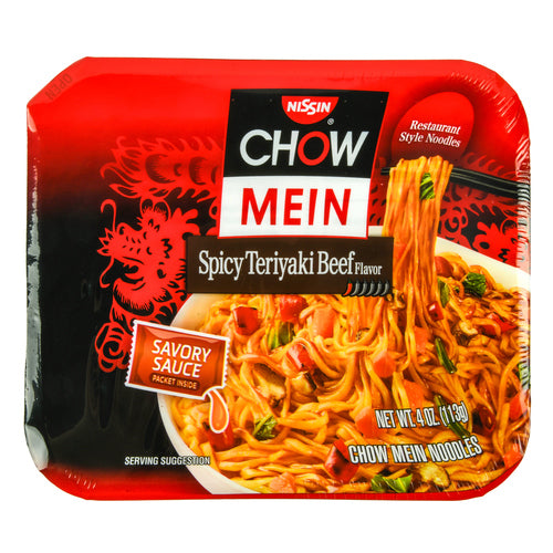 nissin chow mein spicy teriyaki beef 4 oz -- 8 per case