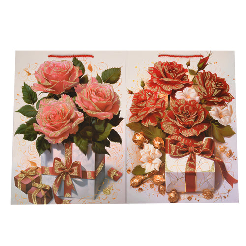 gift bag flower asst design lg -- 12 per box