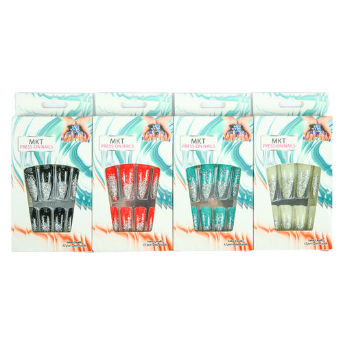press on nails asst color and design -- 12 per box