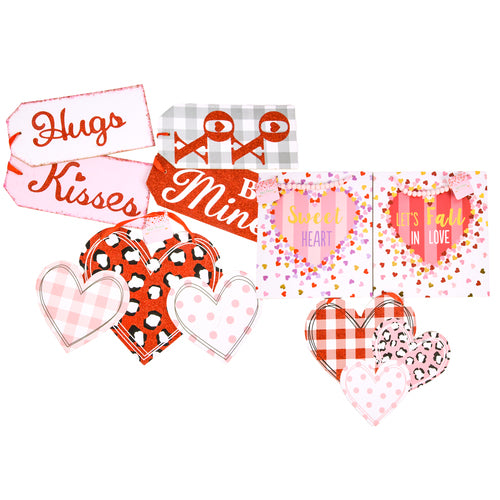 hv valentine wall plaque w glitter 6 asst designs -- 24 per case