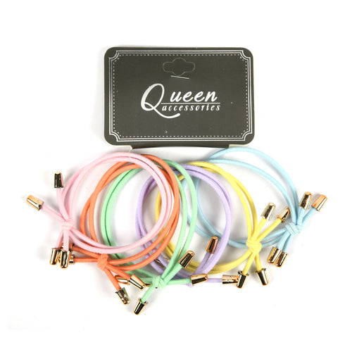 elastic hair tie w small bow 6ct -- 12 per box