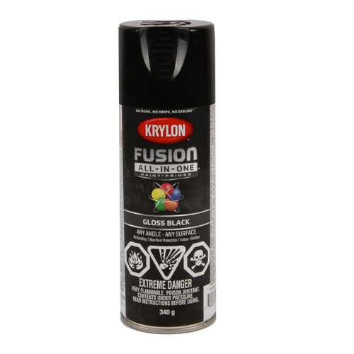 krylon fusion all in one gloss black 12oz -- 6 per case
