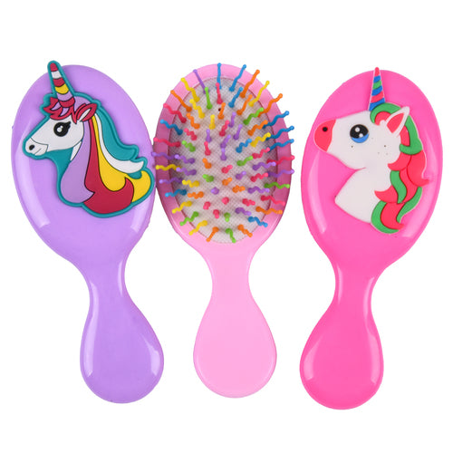 hair brush unicorn design asst colors -- 12 per box