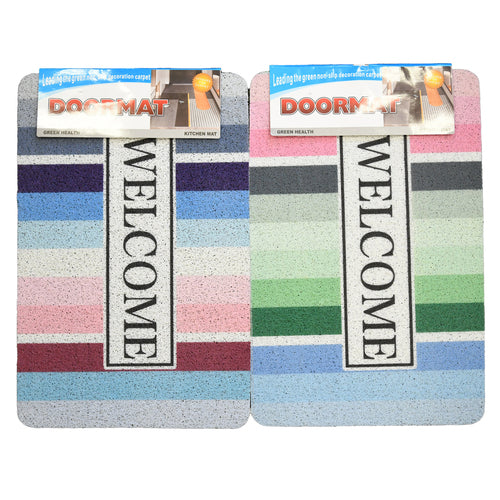 non slip welcome kitchen mat asst colors -- 48 per case