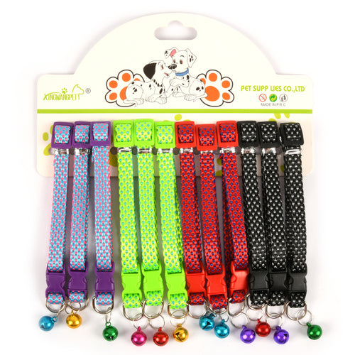 dog collar w bell asst color w disp -- 12 per box