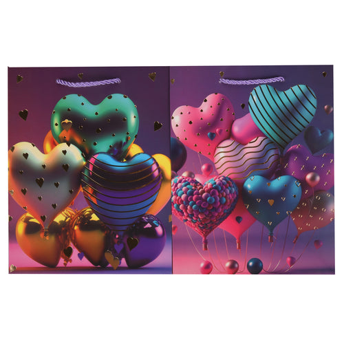 hv gift bag small heart balloons -- 12 per box
