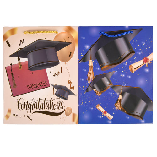 hg graduation gift bag xs small 2 asst designs -- 12 per box