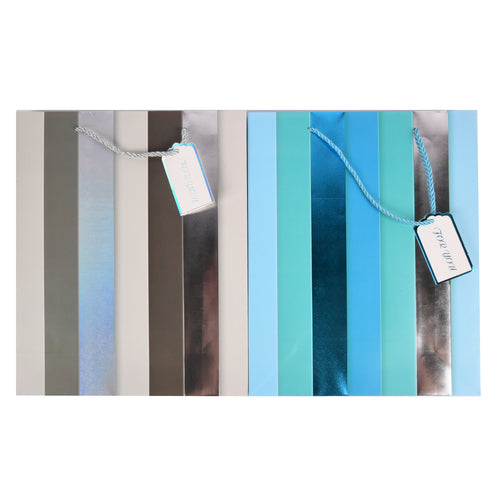 gift bag medium stripped assorted colors -- 12 per box
