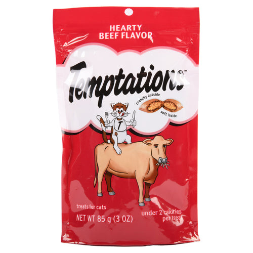 temptations whiskas cat treats hearty beef flavor 3 oz -- 12 per case