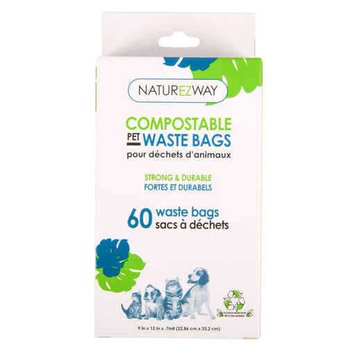 naturezway compostable pet bags 60ct -- 12 per case