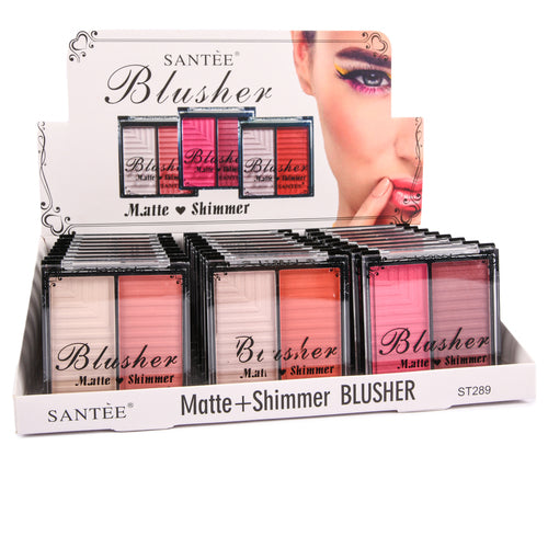matte shimmer blusher asst color display set -- 24 per box