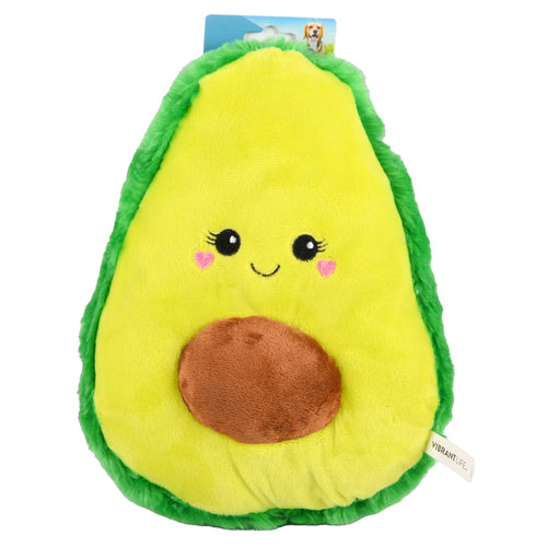 vibrant life pet toy avocado squeaker -- 8 per case