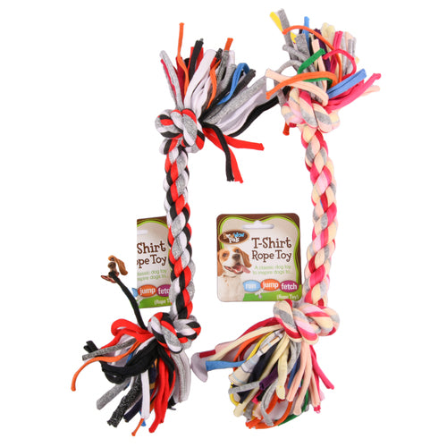 t-shirt rope dog pull toy 12 -- 36 per case