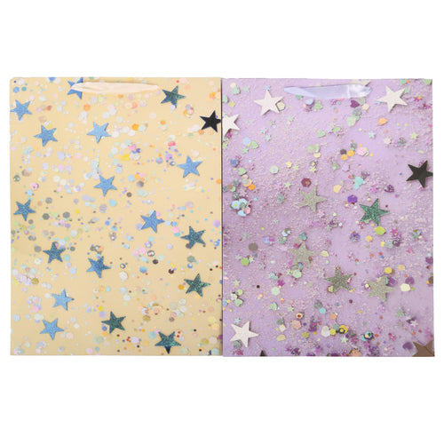 gift bag large stars asst color -- 12 per box
