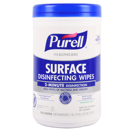 purell surface disinfecting wipes 110ct -- 6 per case